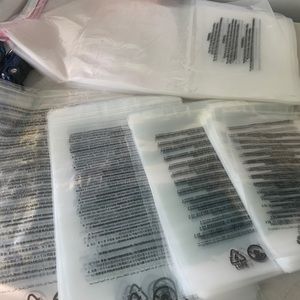 Clear, self- closing bags